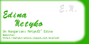 edina metyko business card